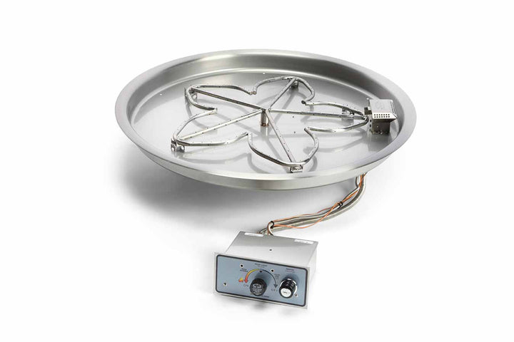 Hearth Products Controls - 37" Round Bowl Pan Insert With Penta Burner - Push Button Ignition