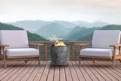 Pentola 2 Fire Bowl – 24" Round Outdoor Gas Fire Pit with Pedestal Base