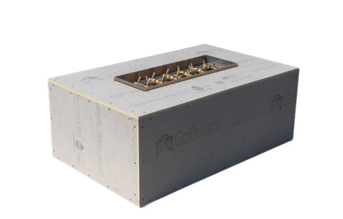 60" x 36" x 18" Rectangular Ready-to-Finish Fire Pit Kit with 30" Brass Burner