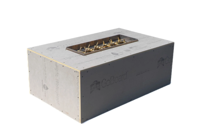 72" x 42" x 18" Rectangular Ready-to-Finish Fire Pit Kit with 40" Brass Burner