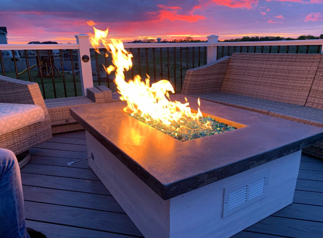 72" x 42" x 18" Rectangular Ready-to-Finish Fire Pit Kit with 40" Brass Burner
