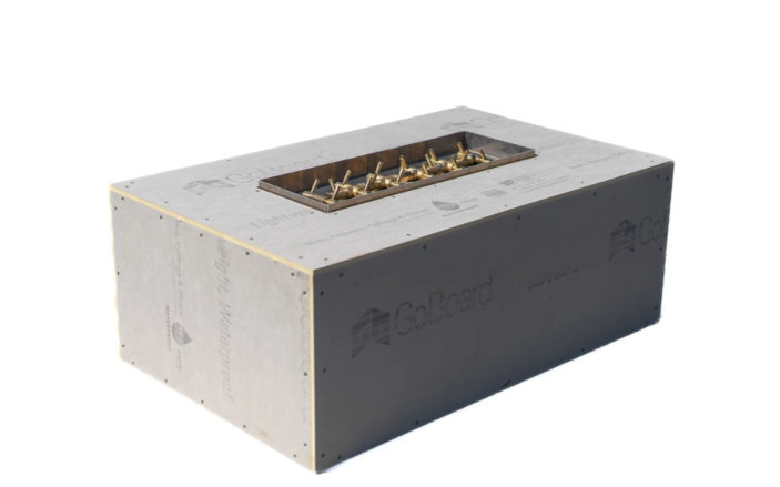 48" x 30" x 18" Rectangular Ready-to-Finish Tree-Style Fire Pit Kit with 22" Brass Burner