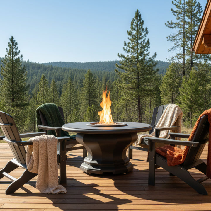 American Fyre Designs - Inverted with Concrete Top - Chat Height Firetable