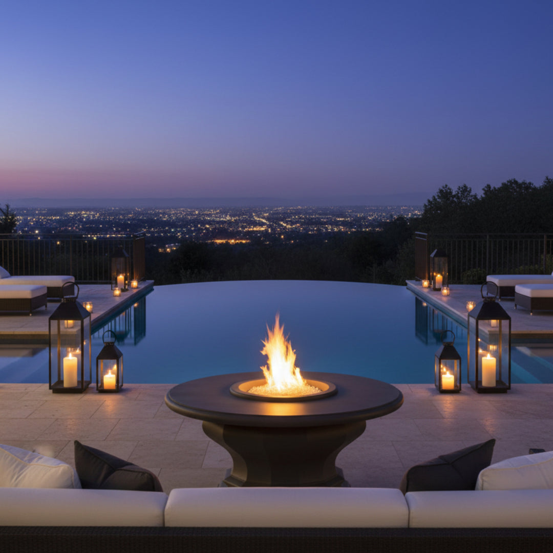 American Fyre Designs - Inverted with Concrete Top - Chat Height Firetable