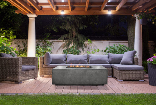 Porto 58 Fire Table – 65,000 BTU Rectangular Outdoor Gas Fire Pit with Built-In Propane Tank Storage