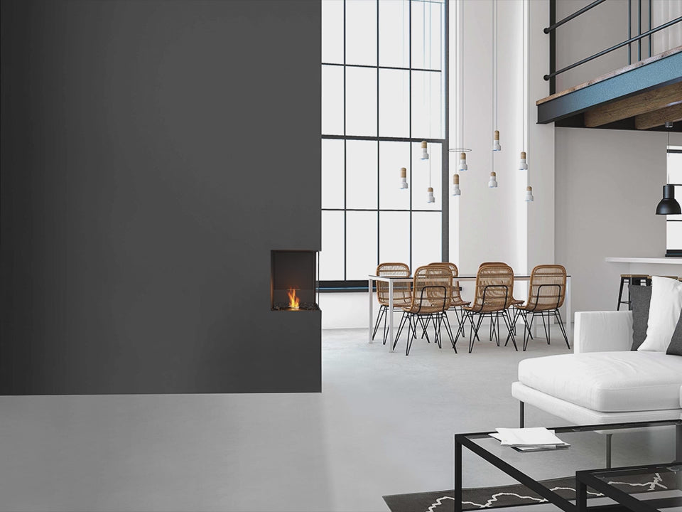 EcoSmart Fire Flex 104RC Right Corner Indoor/Outdoor Fireplace Insert - Ethanol Fuel
