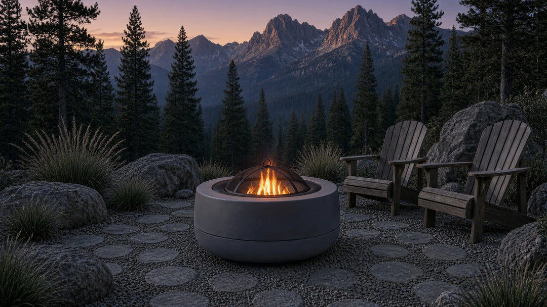 Concrete Cornhole Co. Tumbler 36" Wood-Burning Concrete Fire Pit