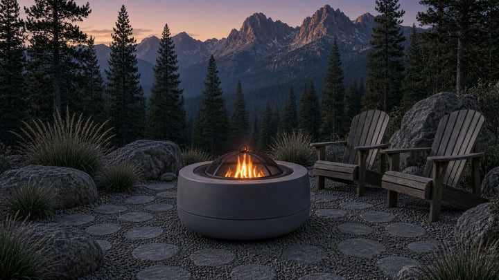 Concrete Cornhole Co. Tumbler 36" Wood-Burning Concrete Fire Pit
