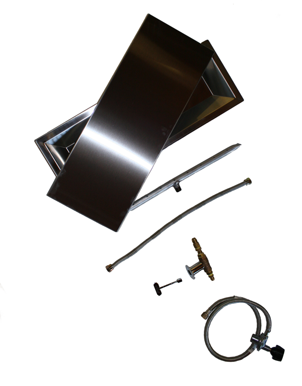 COOKE 24" x 8" Rectangular Fire Pit Kit w/ Optional Lid