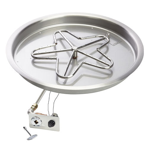 HPC Fire 31" Round Bowl Pan Electronic Ignition Fire Pit Insert NG-LP