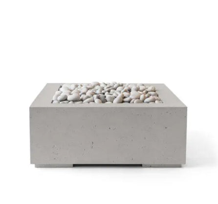 ALEA 32 Square Outdoor Fire Feature, Minimalist Concrete Gas Fire Pit