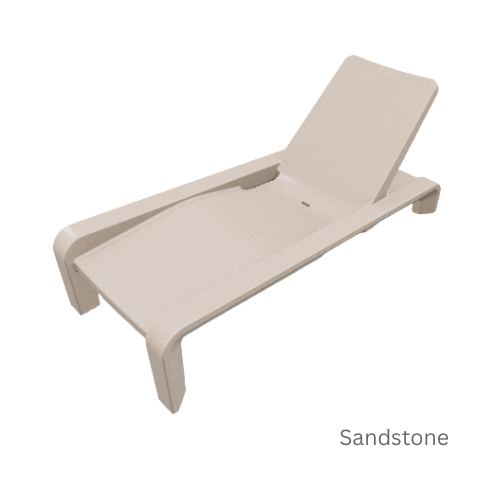 Deck Chaise Lounge – Modern In-Pool Chaise with Optional Sunbrella® Cushion, Pillow & 2" Risers