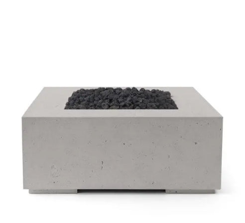 ALEA 40 Square Outdoor Fire Feature, 40" Concrete Fire Pit, 65K–90K BTU, Modern Patio Fire Pit