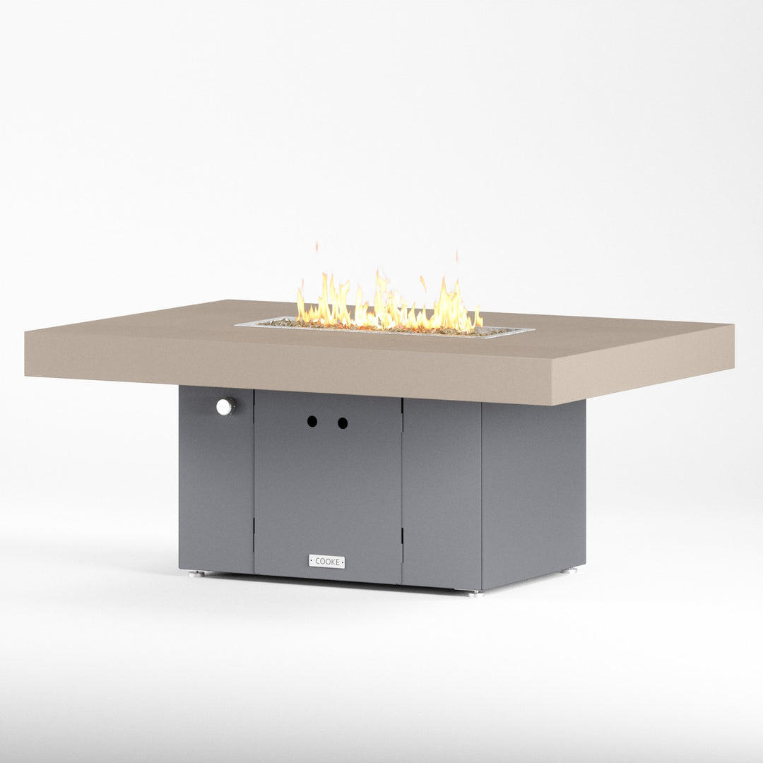 COOKE Santa Barbara Fire Pit Table 52" x 36" x 21" - Aluminum Top
