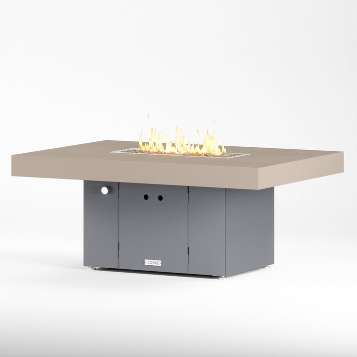 COOKE Santa Barbara Fire Pit Table 52" x 36" x 21" - Aluminum Top