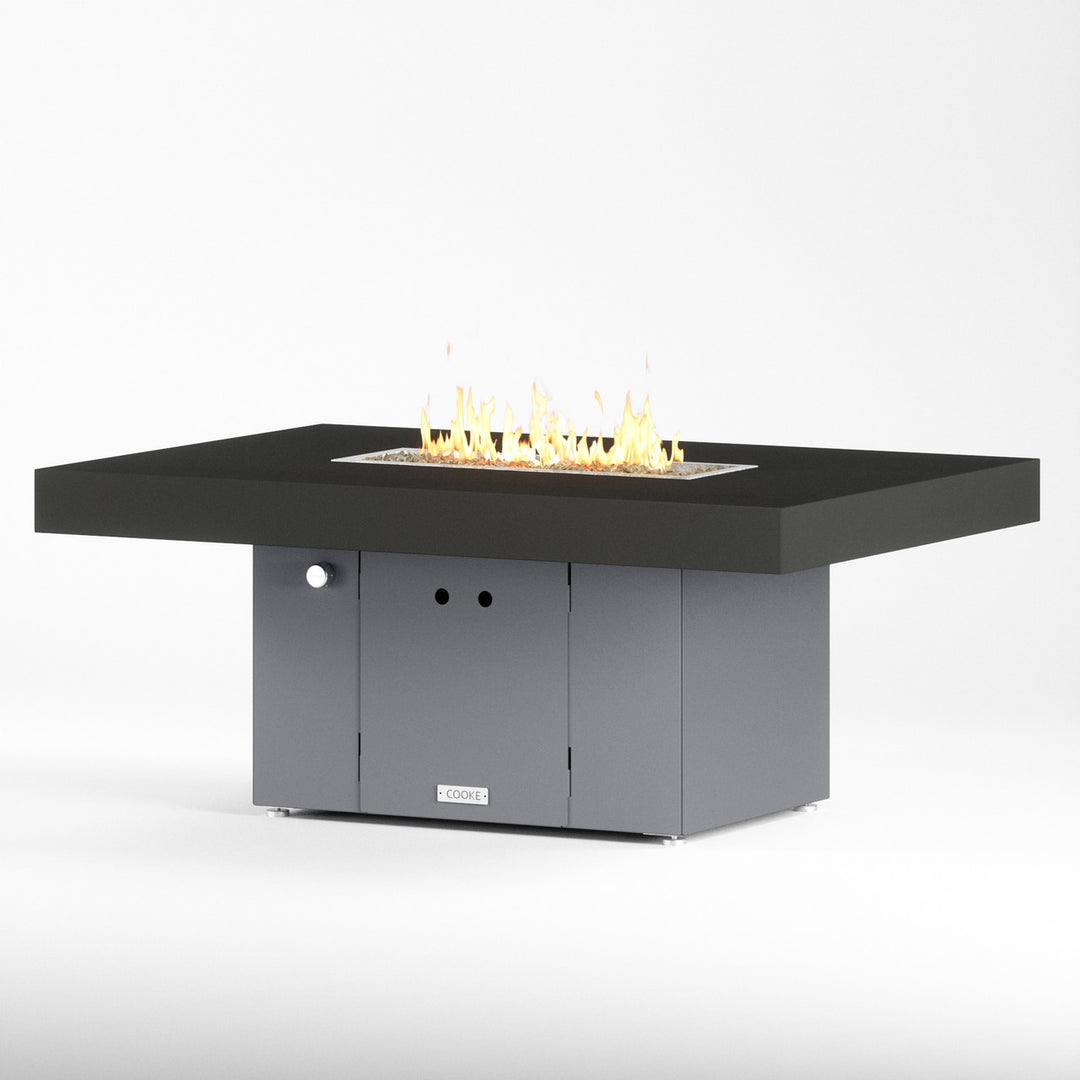 COOKE Santa Barbara Fire Pit Table 52" x 36" x 21" - Aluminum Top