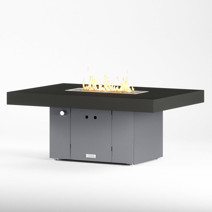 COOKE Santa Barbara Fire Pit Table 52" x 36" x 21" - Aluminum Top