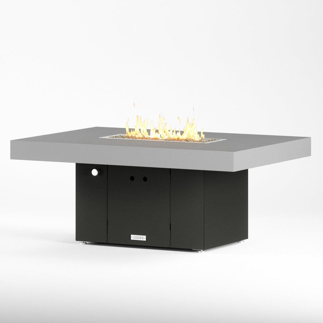 COOKE Santa Barbara Fire Pit Table 52" x 36" x 21" - Aluminum Top