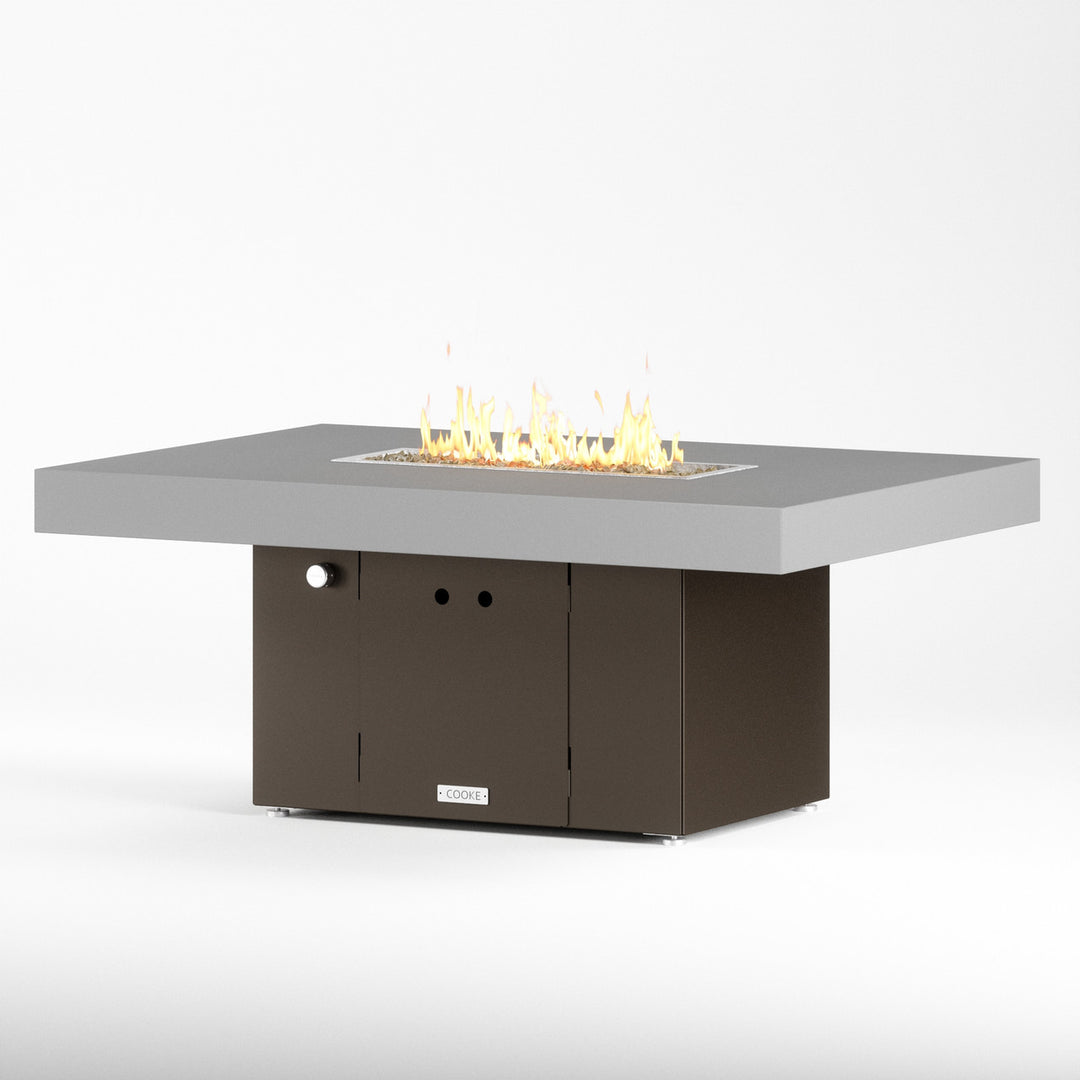 COOKE Santa Barbara Fire Pit Table 52" x 36" x 21" - Aluminum Top