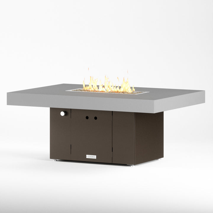COOKE Santa Barbara Fire Pit Table 52" x 36" x 21" - Aluminum Top