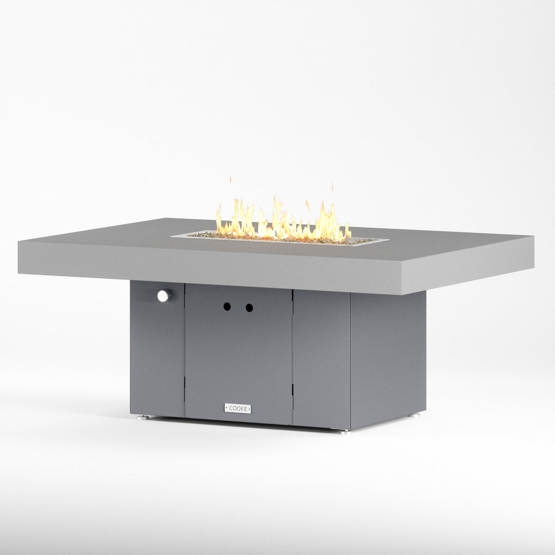 COOKE Santa Barbara Fire Pit Table 52" x 36" x 21" - Aluminum Top