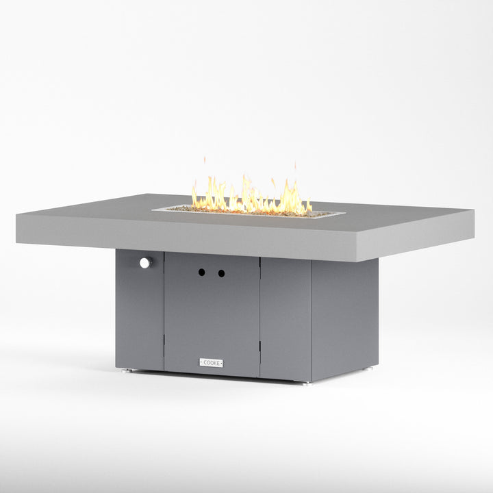 COOKE Santa Barbara Fire Pit Table 52" x 36" x 21" - Aluminum Top