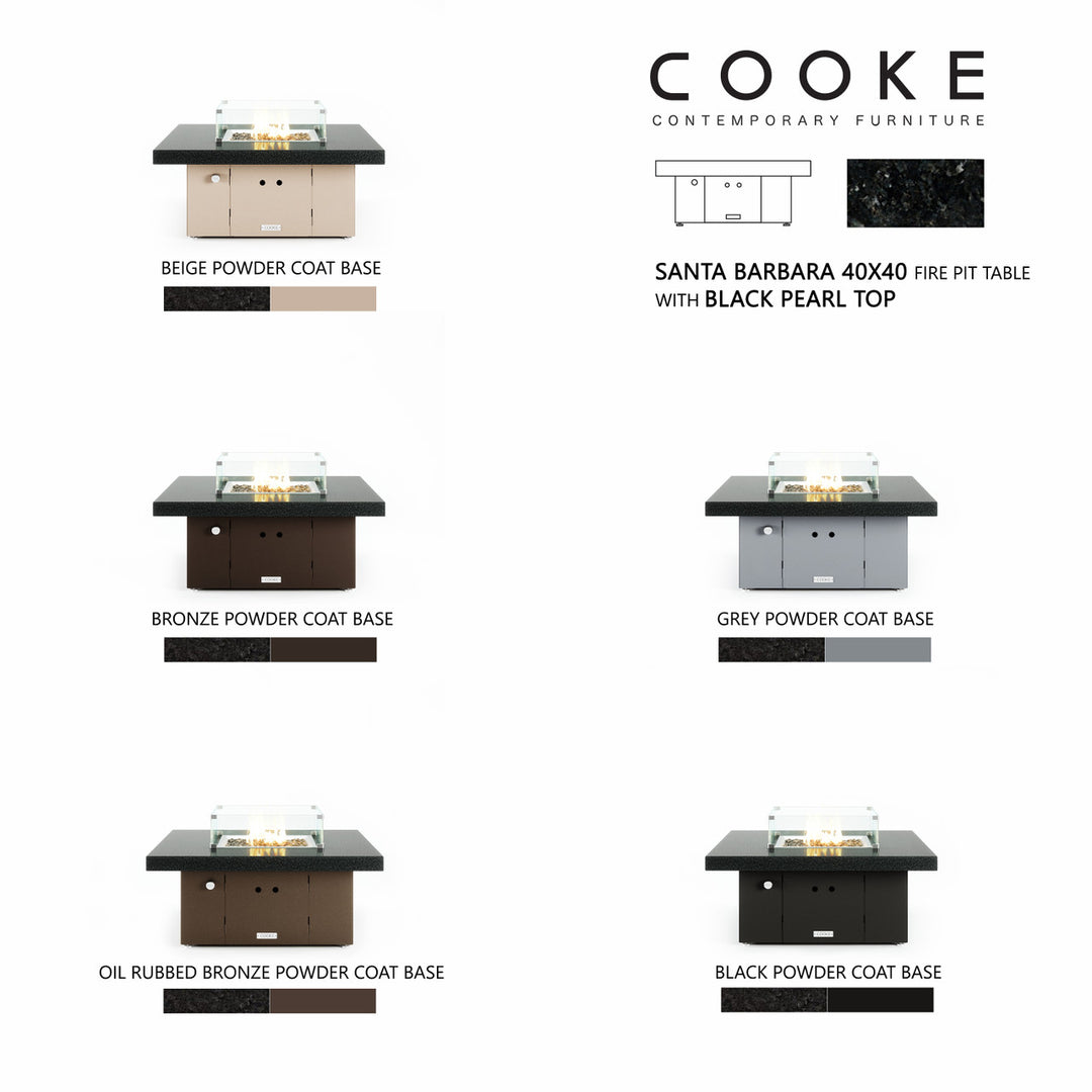 COOKE Santa Barbara Fire Pit Table 40" x 40" x 17" - Stone Top