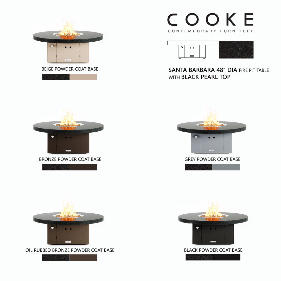 COOKE Santa Barbara Fire Pit Table 48" Diameter x 17" - Stone Top