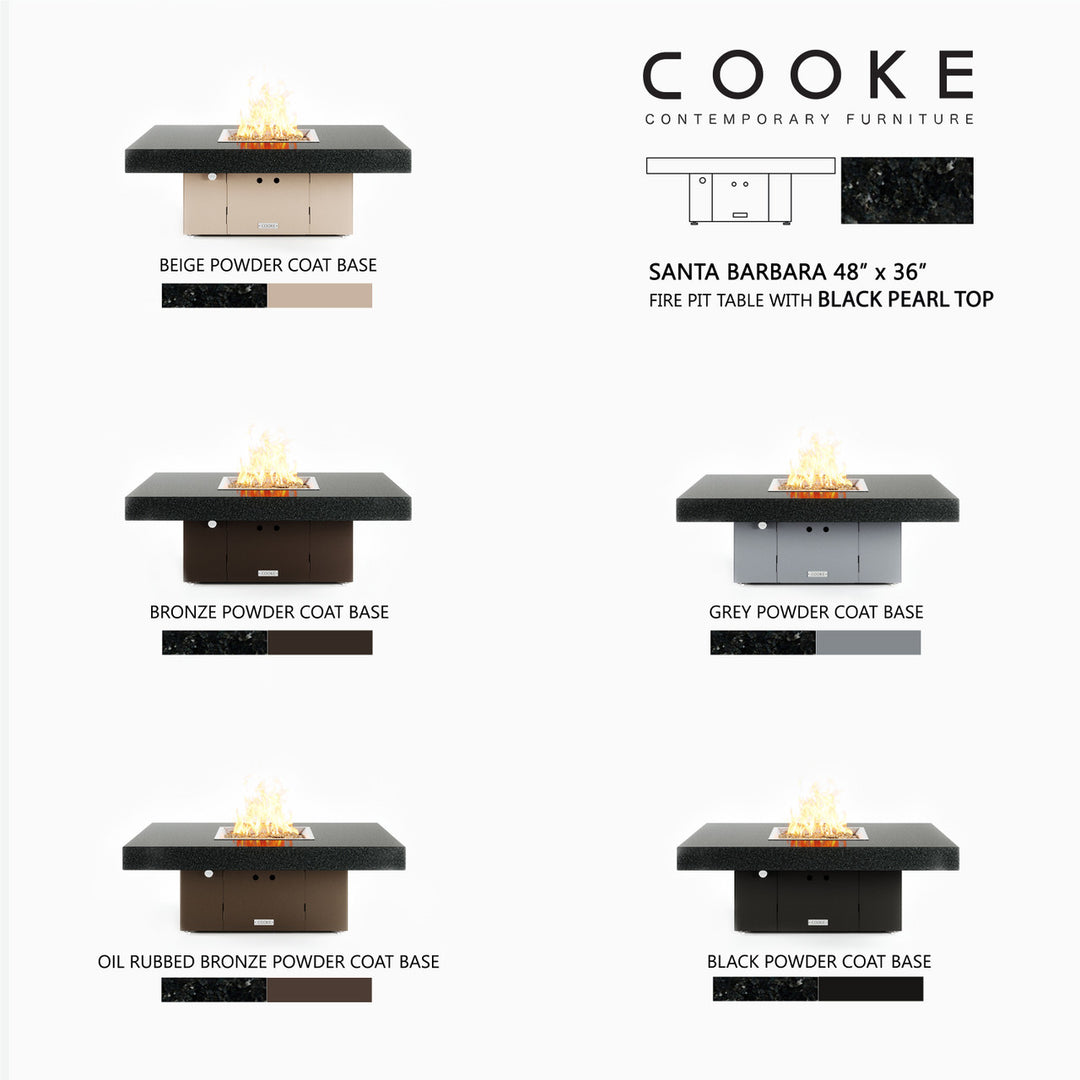 COOKE Santa Barbara Fire Pit Table 48" x 36" x 17" - Stone Top