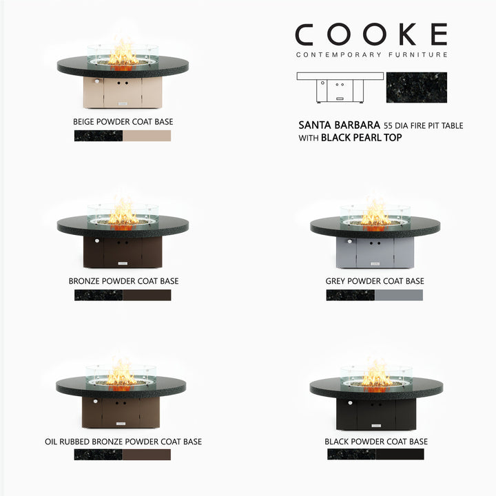 COOKE Santa Barbara Fire Pit Table 55" Diameter x 17" - Stone Top