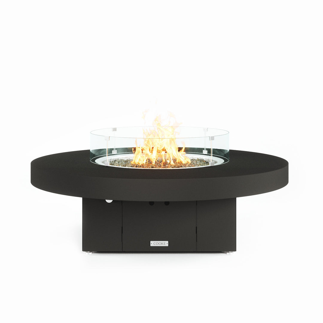 COOKE Santa Barbara Fire Pit Table 55" Diameter x 17" - Aluminum Top