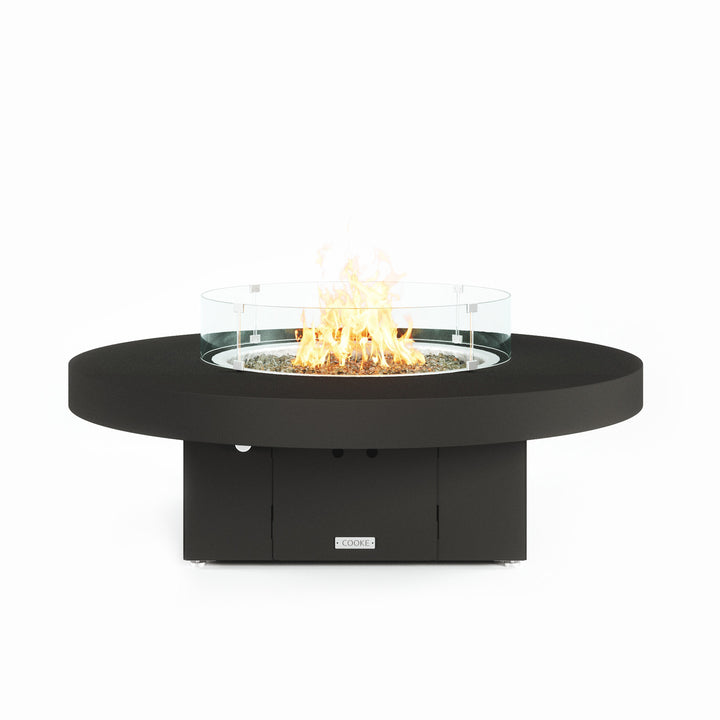 COOKE Santa Barbara Fire Pit Table 55" Diameter x 17" - Aluminum Top
