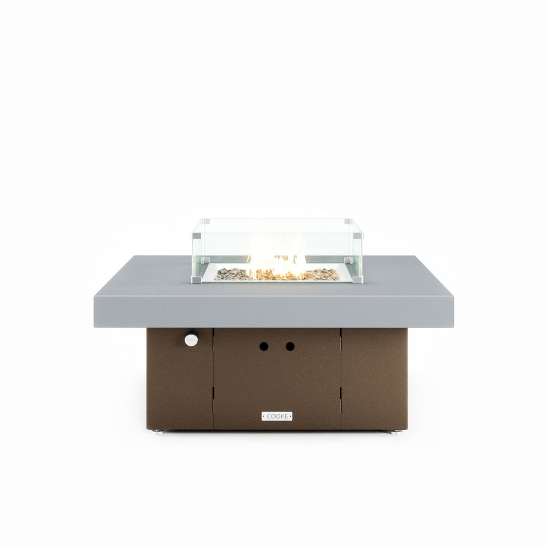 COOKE Santa Barbara Fire Pit Table 40" x 40" x 17" - Aluminum Top