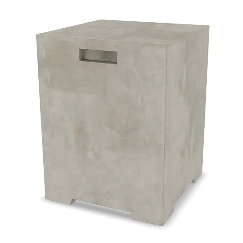 Sausalito Propane Tank Enclosure – 16" Square GFRC Tank Cover (Pewter & Natural Finishes)