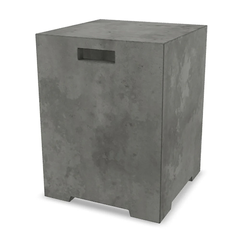 Sausalito Propane Tank Enclosure – 16" Square GFRC Tank Cover (Pewter & Natural Finishes)