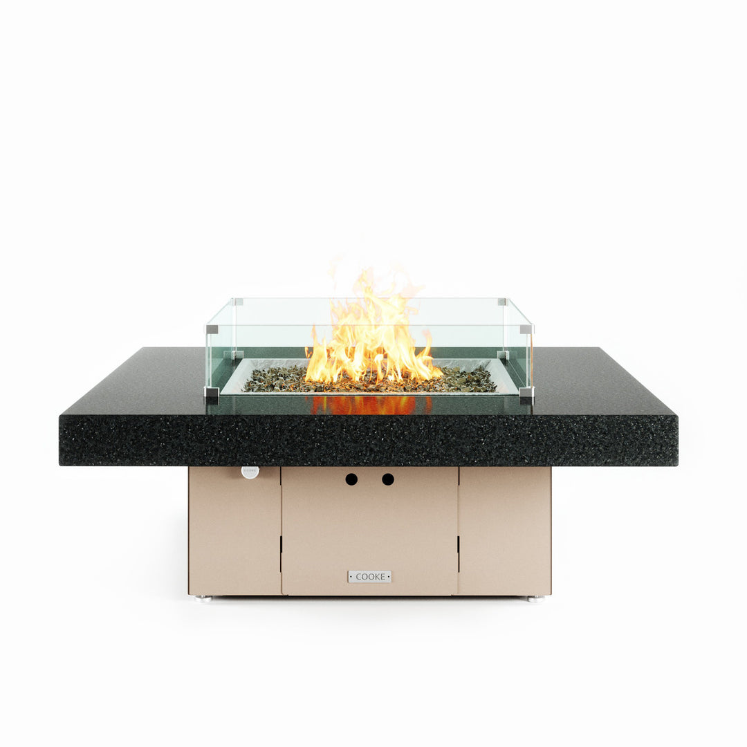 COOKE Santa Barbara Fire Pit Table 48" x 48" x 17" - Stone Top - XL Pan