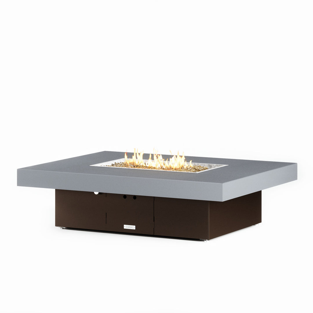 COOKE Santa Barbara Fire Pit Table 62" x 48" x 17" - Aluminum Top