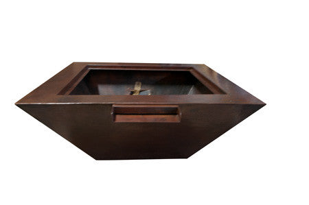 HPC 40" Fire Copper Bowl Series Hammered Sedona Fire Bowl, Electronic On/Off Ignition, Torpedo Burner