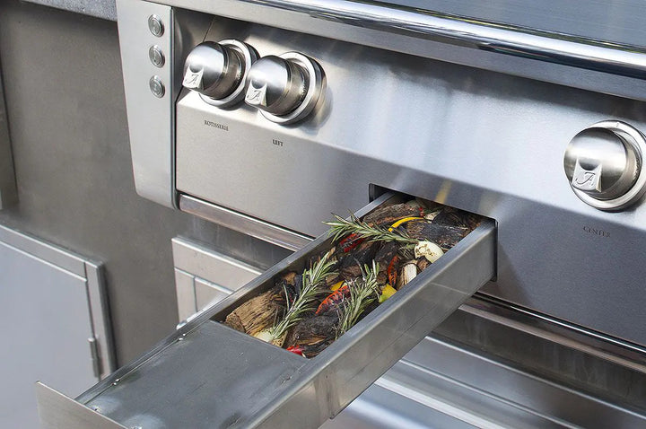 Alfresco 56'' Standard Grill On Refrigerated Base Dbl Side Burner - Traffic Yellow-Gloss
