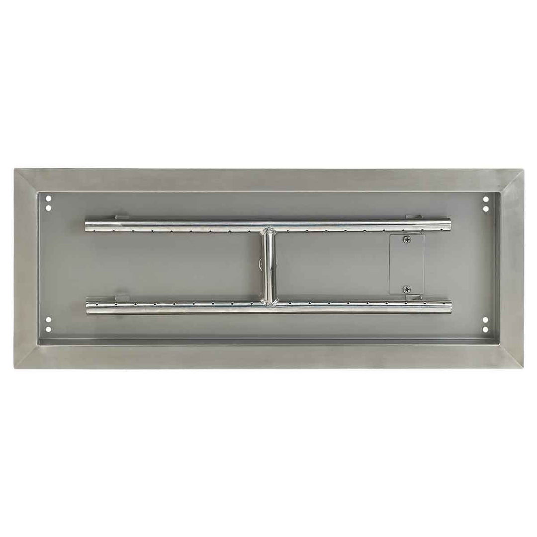 American Fire Glass Stainless Steel Drop-In Fire Pit Pan - Rectangular - SS-AFPP-24