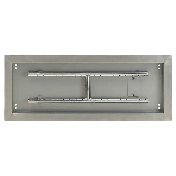 American Fire Glass Stainless Steel Drop-In Fire Pit Pan - Rectangular - SS-AFPP-24