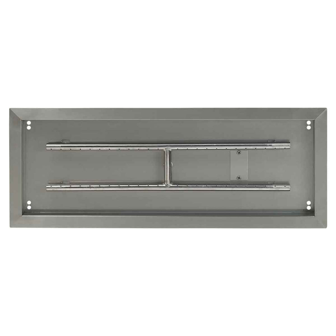 American Fire Glass Stainless Steel Drop-In Fire Pit Pan - Rectangular  - SS-AFPP-30