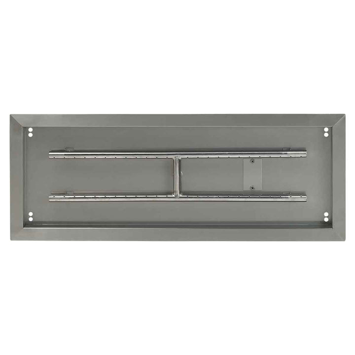 American Fire Glass Stainless Steel Drop-In Fire Pit Pan - Rectangular  - SS-AFPP-30