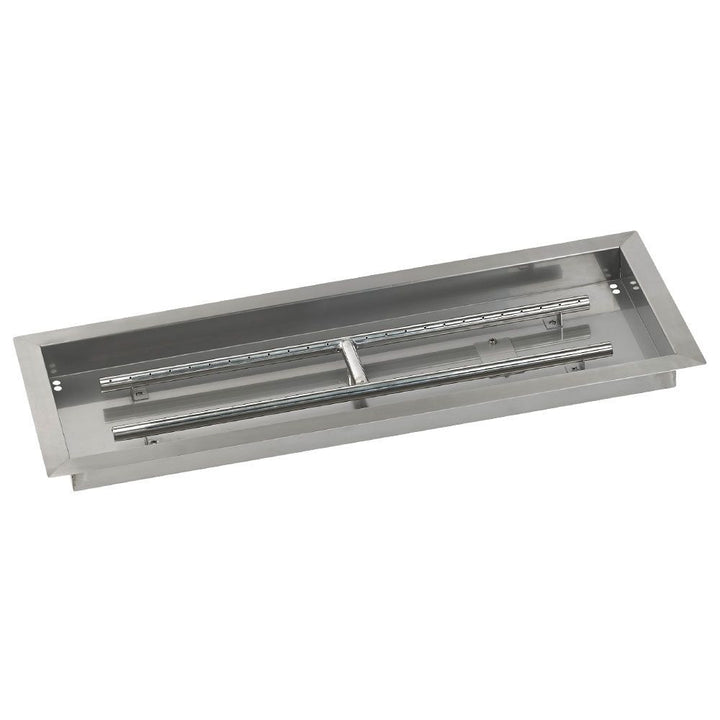 American Fire Glass Stainless Steel Drop-In Fire Pit Pan - Rectangular  - SS-AFPP-30