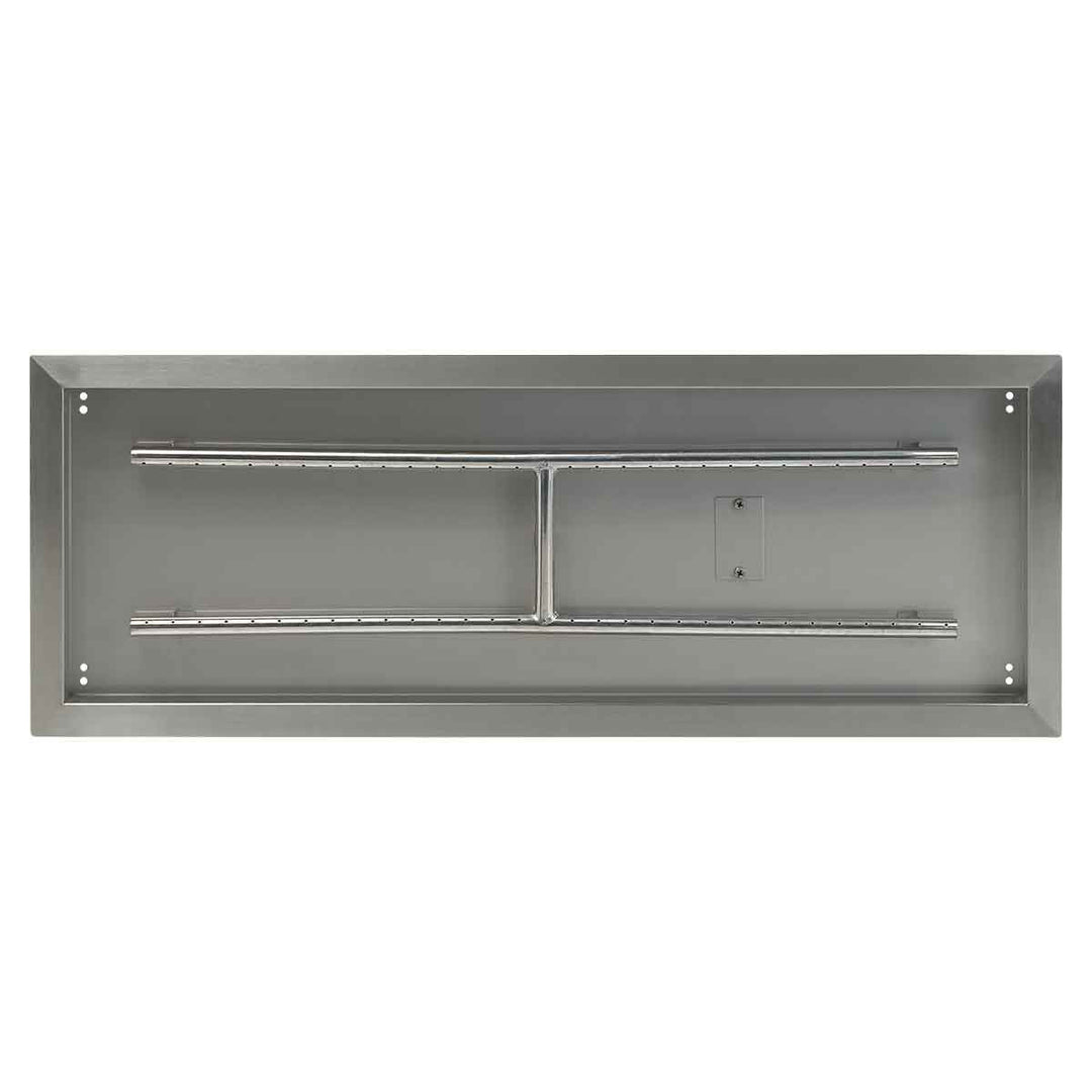 American Fire Glass Stainless Steel Drop-In Fire Pit Pan - Rectangular - SS-AFPP-36