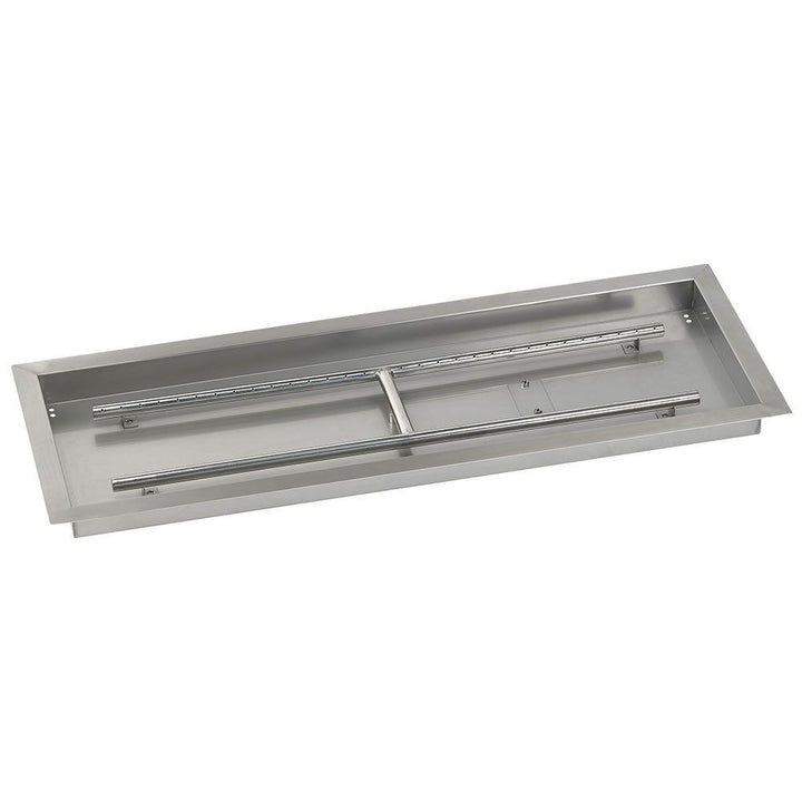 American Fire Glass Stainless Steel Drop-In Fire Pit Pan - Rectangular - SS-AFPP-36
