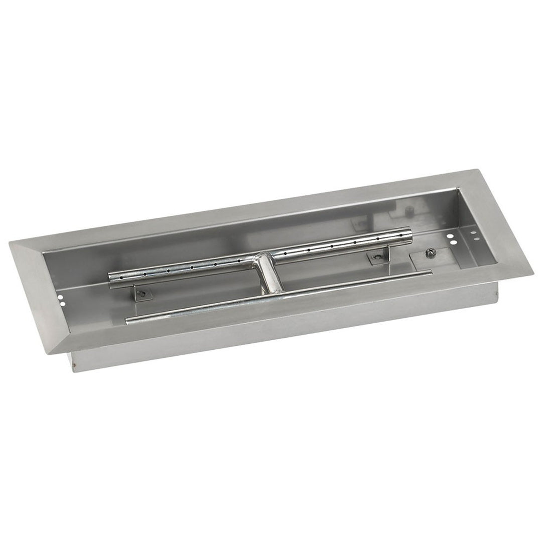American Fire Glass 18" x 6" Rectangular Drop-In Pan with Match Light Kit