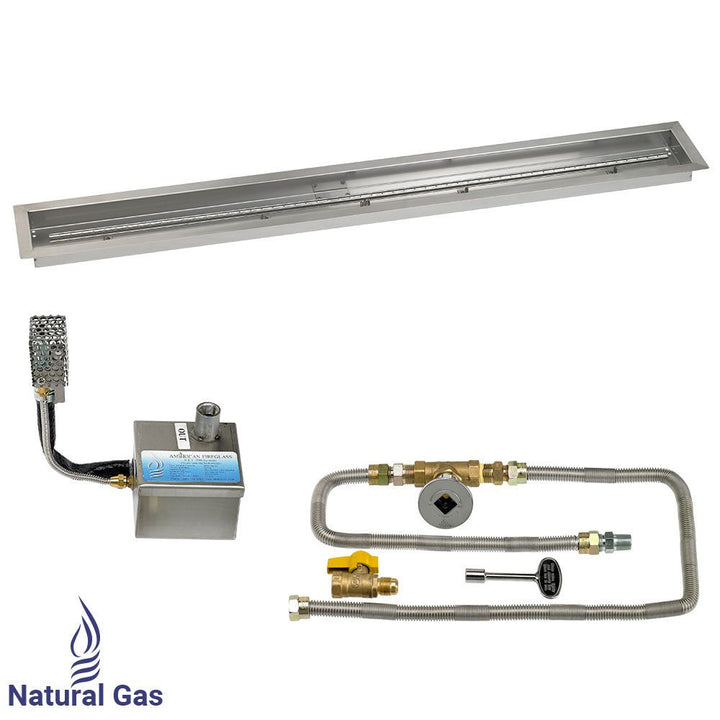 American Fire Glass 60" x 6" Stainless Steel Linear Channel Drop-In Pan with AWEIS System