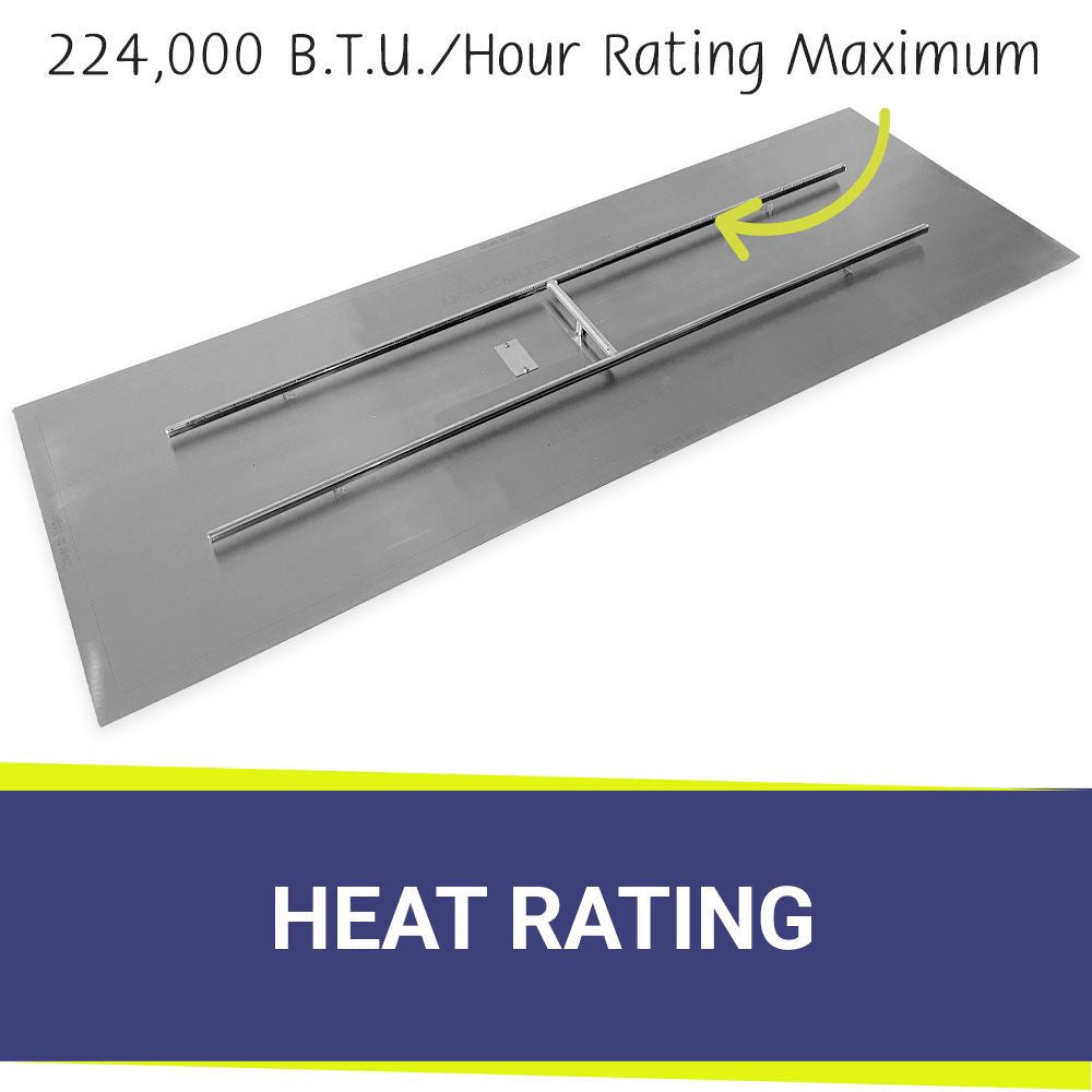 American Fire Glass 72" x 24" Rectangular Stainless Steel Flat Pan