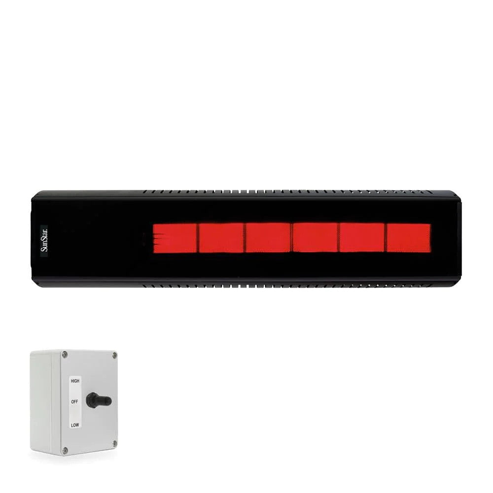 Sunstar Sgl Series 48" Two-stage Natural Gas Infrared Patio Heater With Adjustable Mounting Kit And Wireless Remote Control